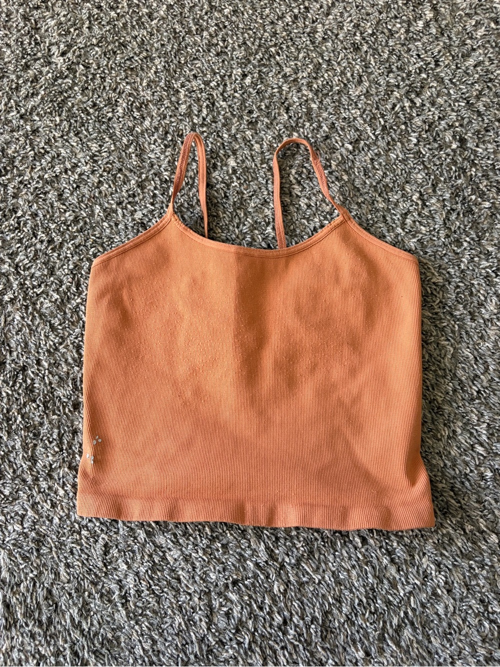 FP Movement by Free People Rust Orange Ribbed Cropped Camisole